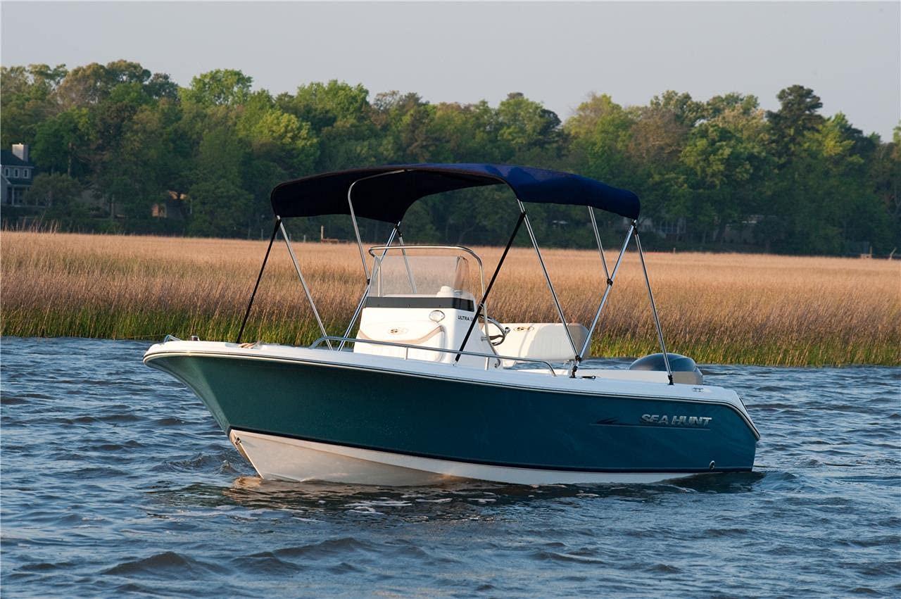 SBU Black Aluminum 3-Bow Bimini Top Compatible for Sea Ray 195 Sport W/O Tower W/SWPF for Model Years 2006-2011