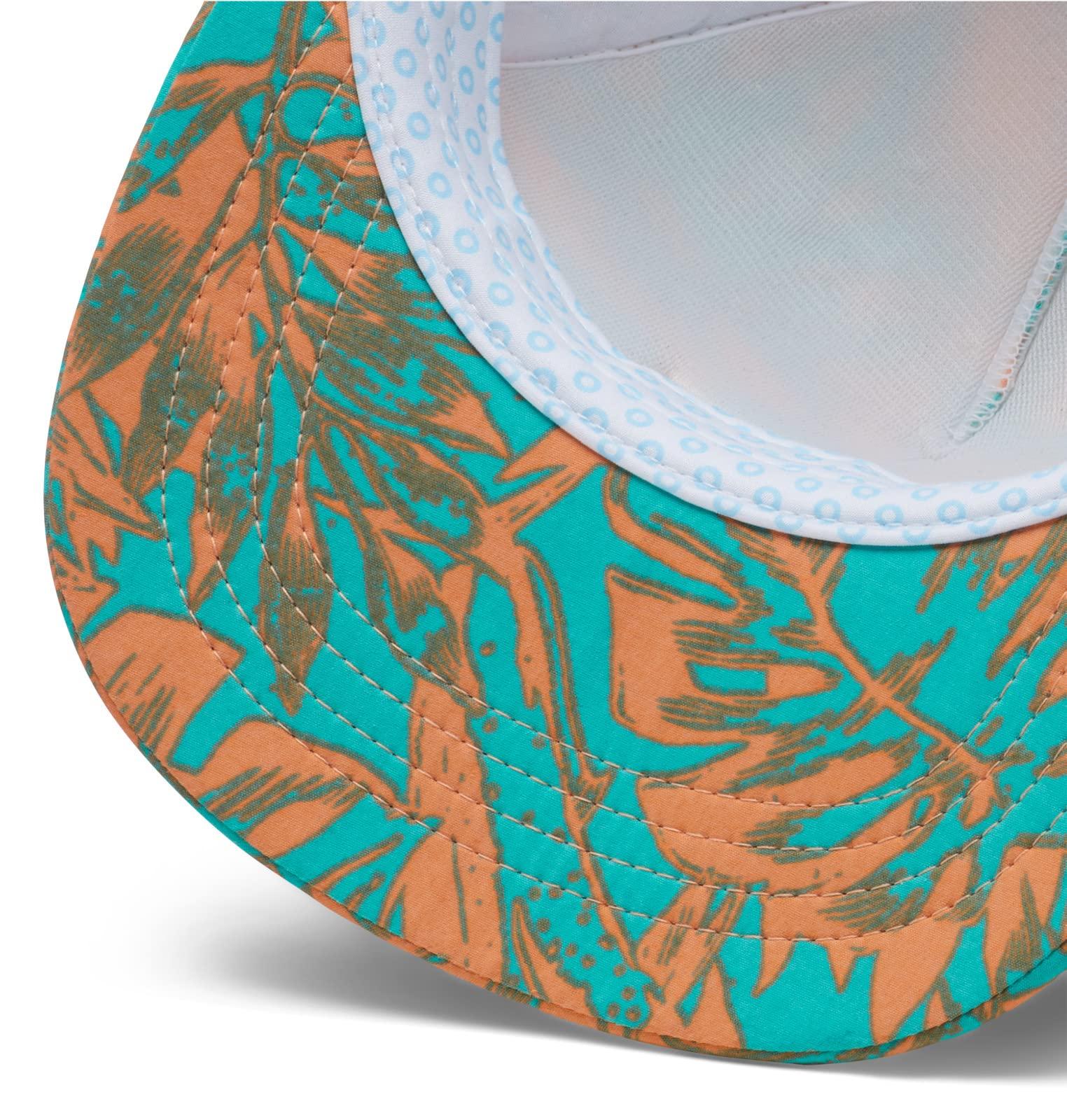 Columbia Columbia Unisex PFG Floating Flat Brim Snap Back, Electric Turquoise Hawaiian Throwback, One Size