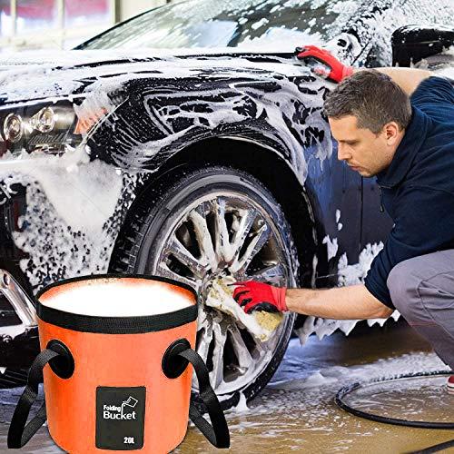 Esthesia Collapsible Bucket, Esthesia 5 Gallon Bucket Multifunctional Portable Collapsible Wash Basin Folding Bucket Water Container Fishing Bucket for Travelling Camping Hiking Fishing Gardening
