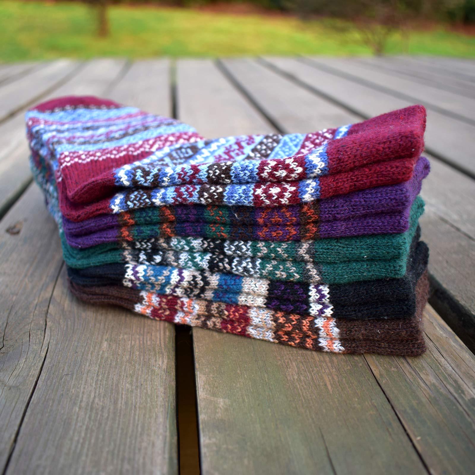 YZKKE YZKKE 5Pack Womens Vintage Winter Soft Warm Thick Cold Knit Wool Crew Socks, Multicolor, free size