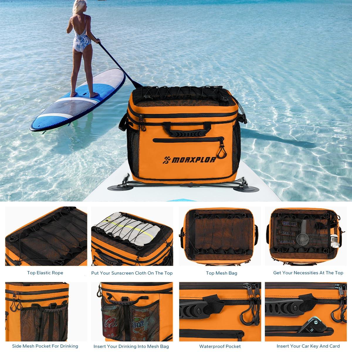 MORXPLOR MORXPLOR Waterproof PVC Material Paddleboard Cooler Deck Bag,40 cans Sup Deck Cooler Bag,Cooler Bag for Paddleboard,Lunch Box Cooler Insulated Bag,Camping Cooler Bag,Kayak Cooler Bag