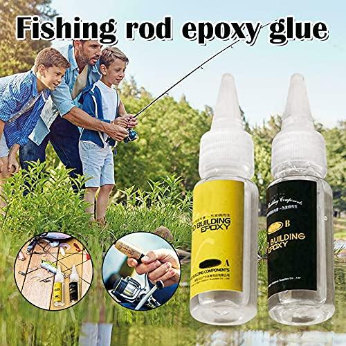 Bylesary Bylesary Fishing Rod Repair Glue, Fishing Rod Epoxy Glue, Epoxy Resin AB Glue, Fishing Rods Guide Rings Tie Wire Card Wheel Seat Road DIY Restoration Accessories, Transparent Adhesive