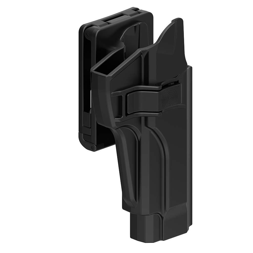 HQDA HQDA Beretta 92 92FS M9 M922, OWB Holster Tactical Outside Waistband Belt Clip Holster with Release Button 60 Adjustable Cant, Right-Handed