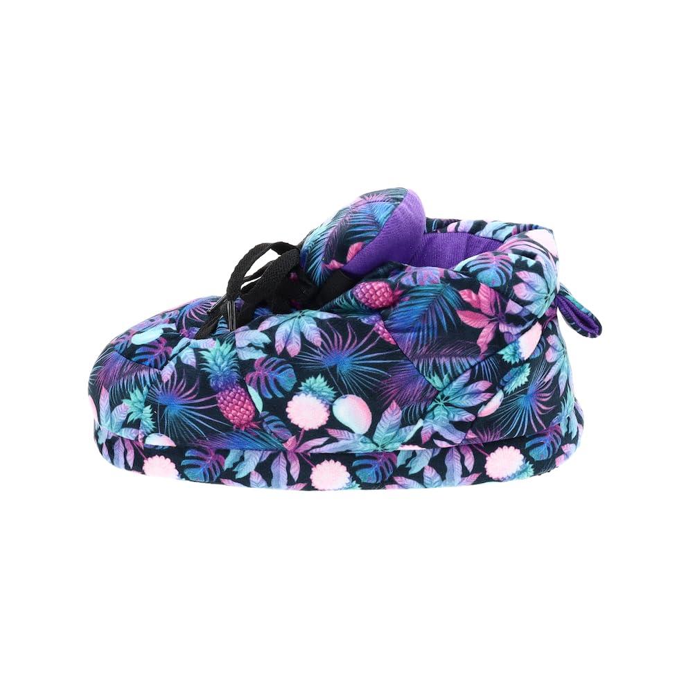 HAPPYFEET SLIPPERS Happy Feet Slippers Standard Sneaker Slippers for Men, Women, and Kids - As Seen on Shark Tank - Classy Oversized House Slippers for Women with Non-Slip Rubber Soles - Tropical Paradise - Large