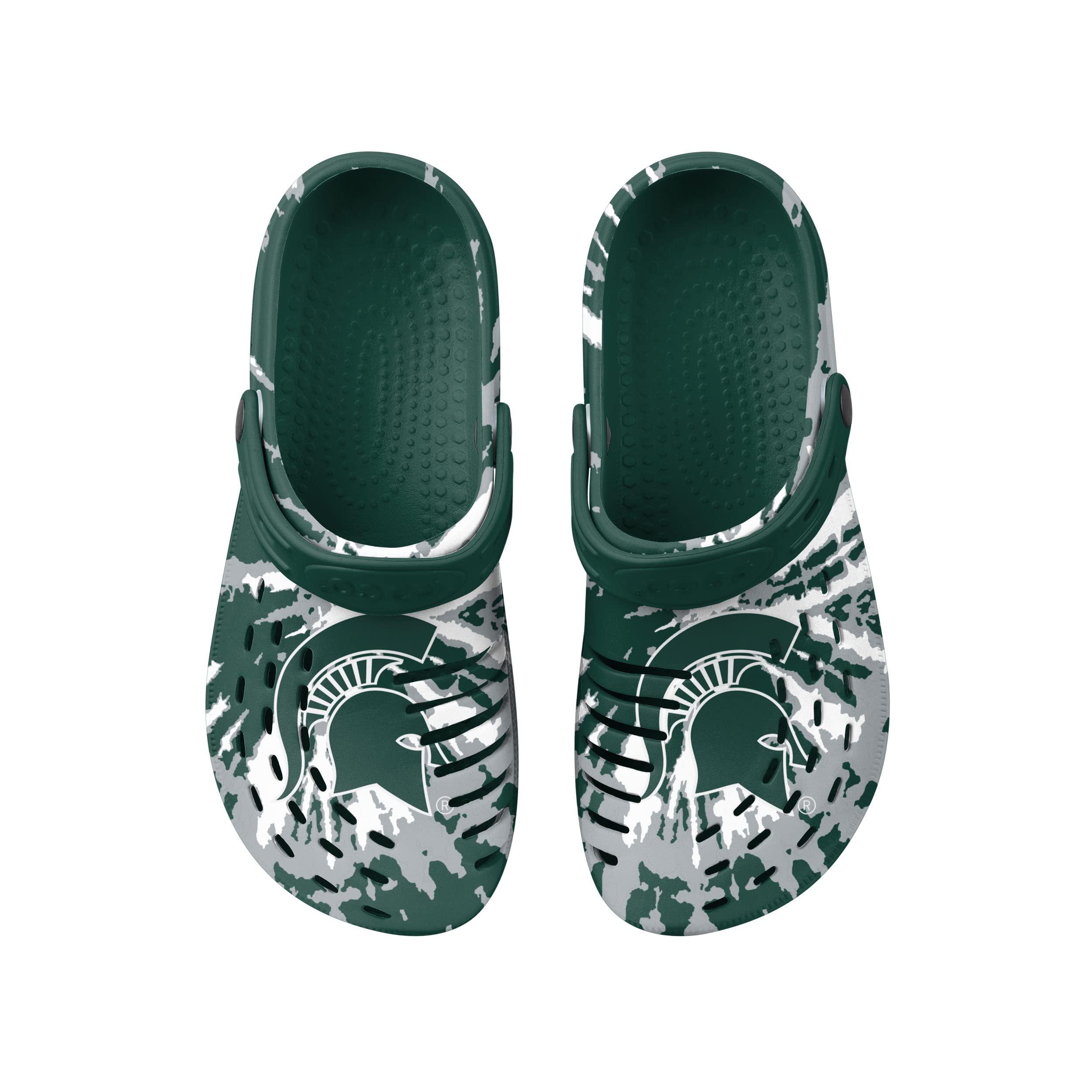 FOCO FOCO Michigan State Spartans NCAA Mens Tie-Dye Clog With Strap - S