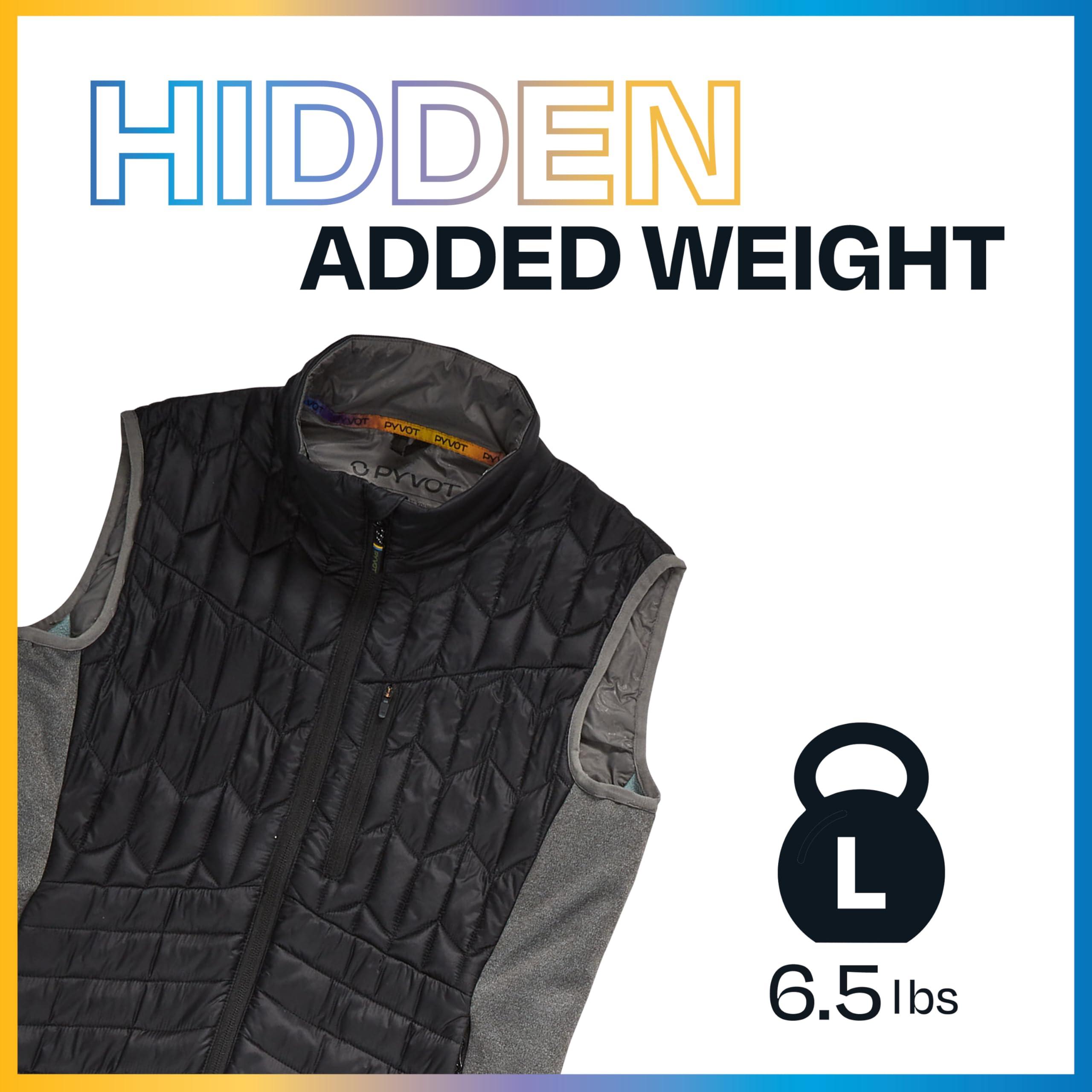 PYVOT PYVOT Mens Dash Weighted Quilted Vest, Weighted Blanket Inspired Clothing for Sensory Issues, Fitness, Stress Relief and Relaxation, Large Size, Black