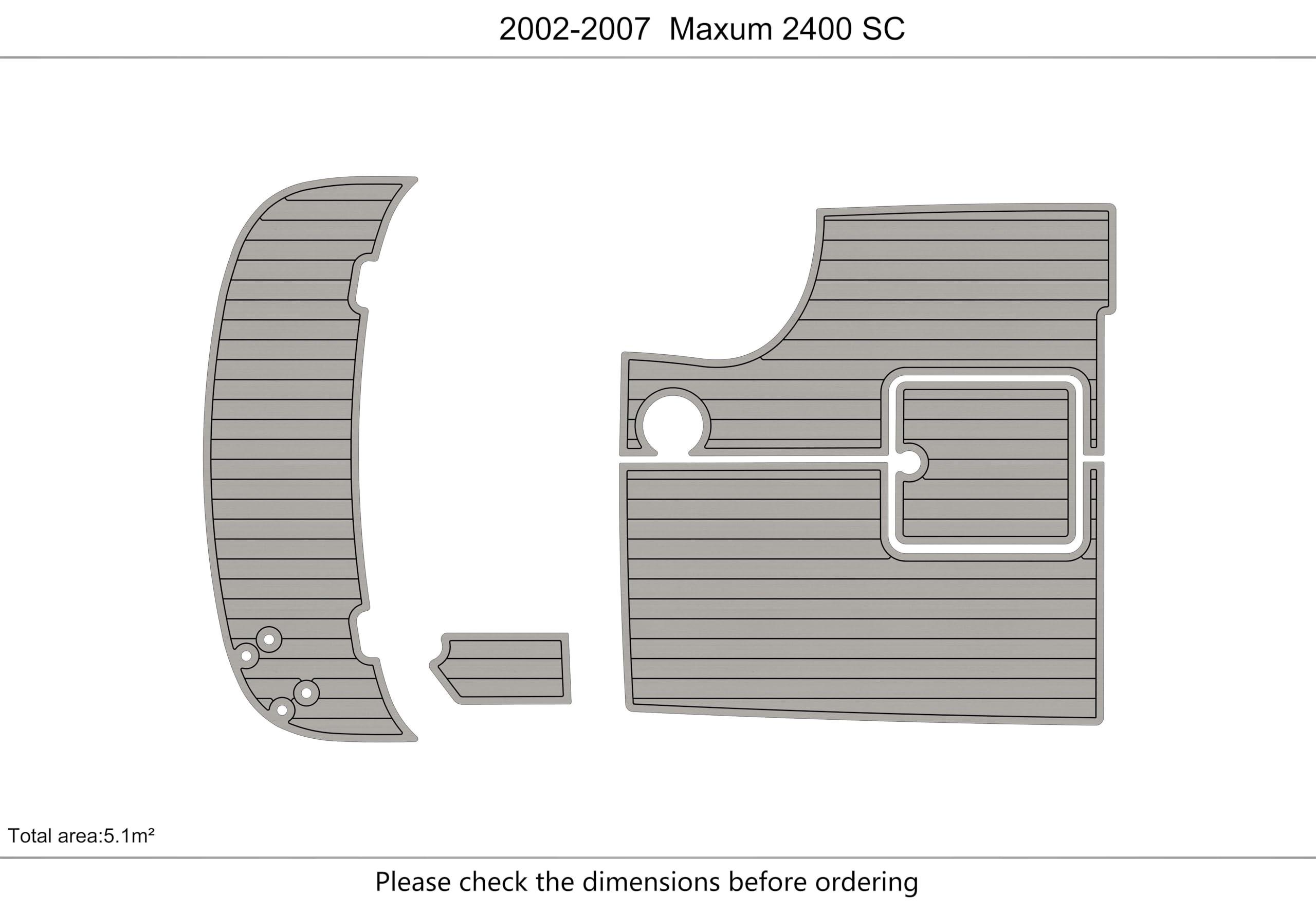 ATDEK ATDEK 2002-2007 Maxum 2400 SC cockpit & Swim platform 1/4 6mm eva Faux Teak Deck Surfing Boat Fishing Boat Motorcycle Hurts crapet Non-Slip mat Floor (Grey oveer purple)