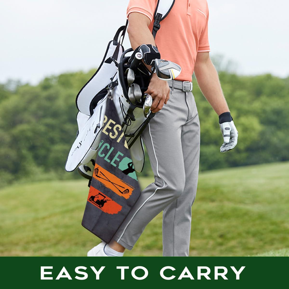 rofiowa rofiowa Best Uncle by Par Polyester and Cotton Blend Printed Golf Towel, Funny Golf Accessories for Men, Golf Gift for Golf Fan Uncle, Golf Lover Birthday Gift (OGT038)