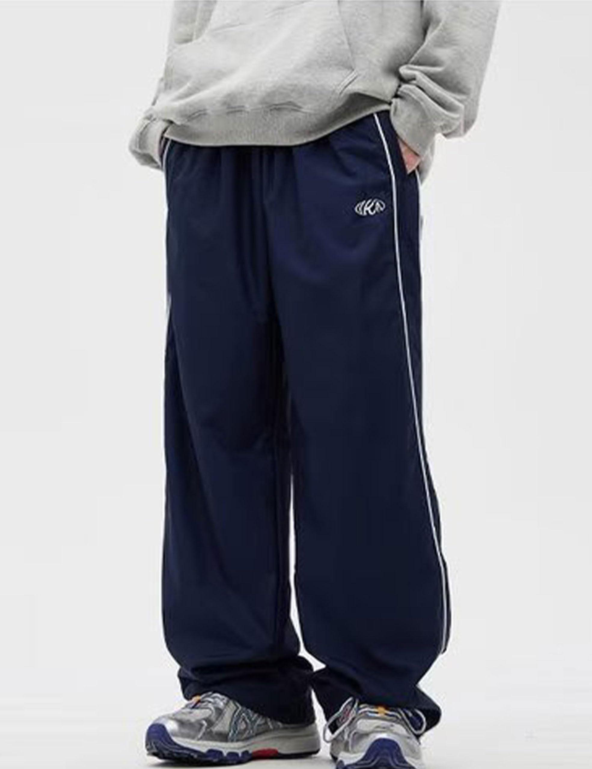 FCOOLYEET FCOOLYEET Mens Y2k Sweatpants Baggy Track Pants Streetwear Pants Harajuku Joggers Wide Leg Parachute Pants for Men Blue