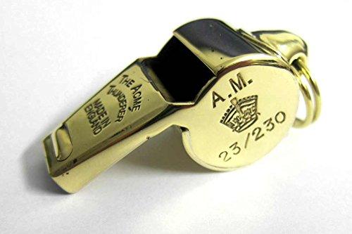 warwhistles.com WWII Whistle Air Ministry 23/230 & 293/14/L1795 RAF USAAF Acme Rescue Emergency Ditching Thunderer WW2 Brass