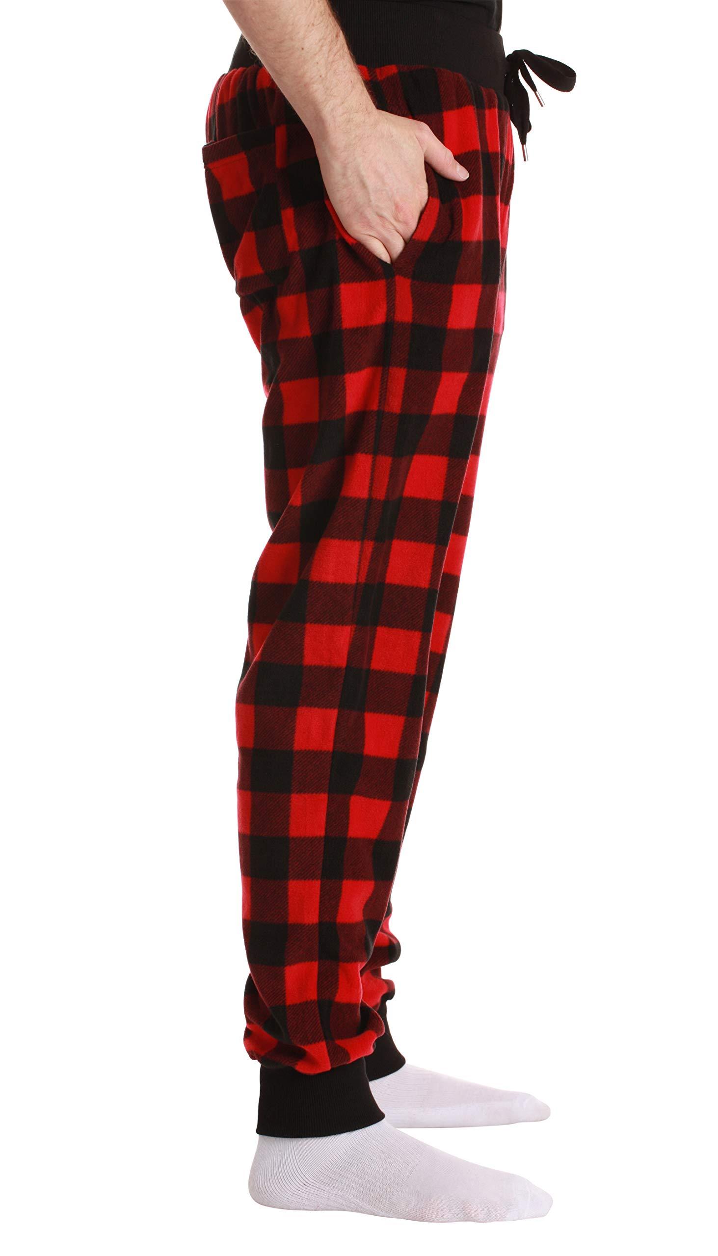 #followme #followme Men's Microfleece Jogger Pajama Pant 45912-10195-RED-L