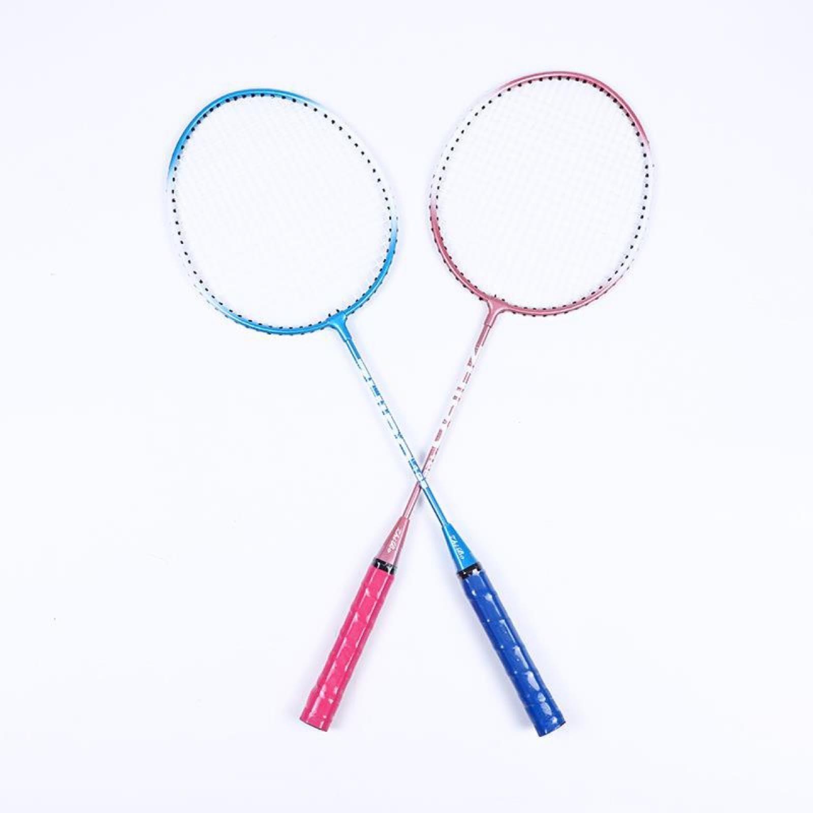 ZJWURIOSQ ZJWURIOSQ ZhiBo Badminton Racket Genuine ferroalloy Split 2pcs Adult Student Training Badminton Racket Set ZB125, Youth Blue