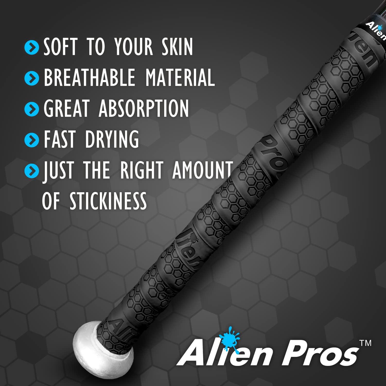 ALIEN PROS ALIEN PROS Bat Grip Tape for Baseball (2 Grips) 1.1 mm Precut and Pro Feel Bat Tape Replacement for Old Baseball bat Grip Wrap Your Bat for an Epic Home Run (2 Grips, Blue Beats)