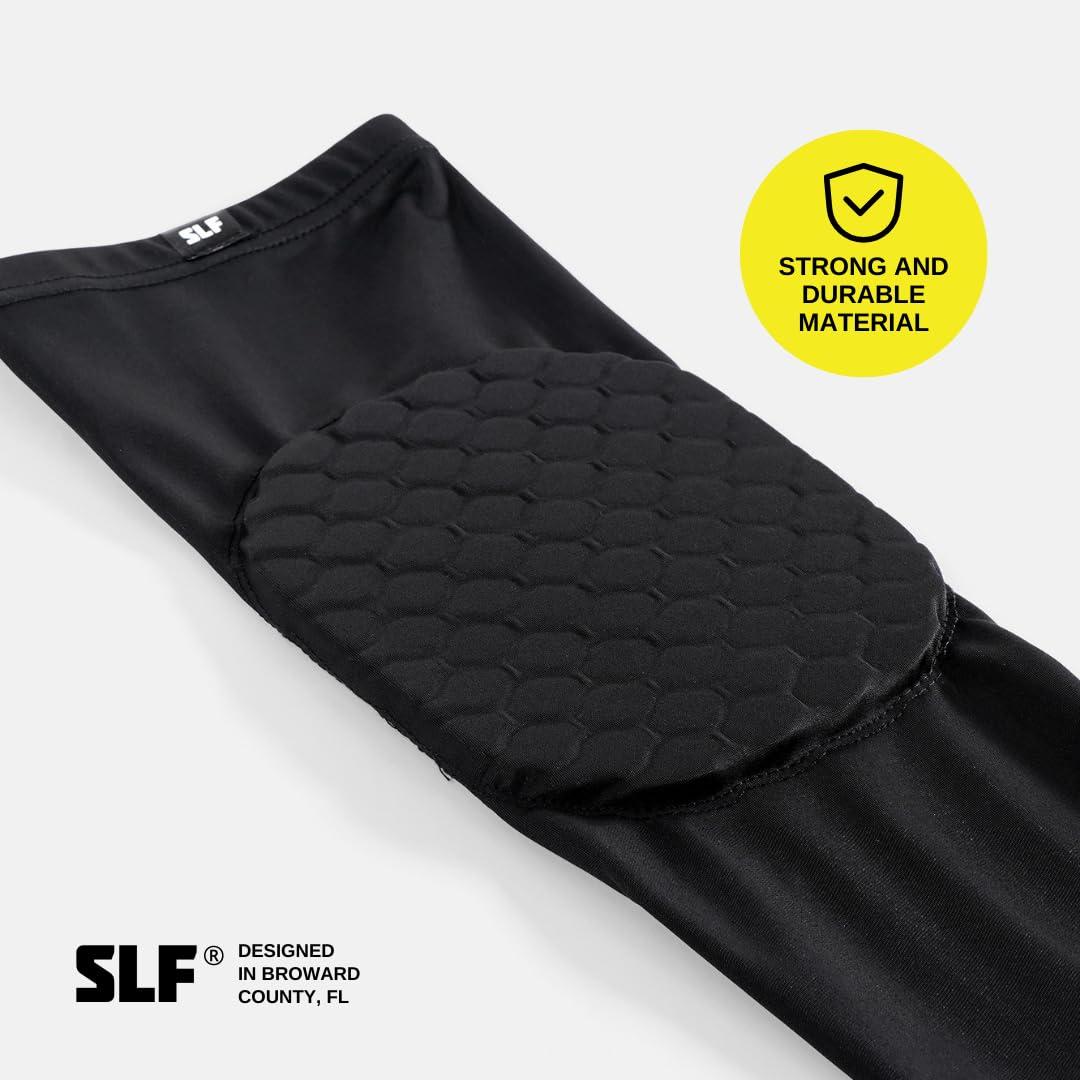 SLEEFS SLEEFS Basic Black Knee Pad - Compression Sleeve - Protection for Running, Volleyball, Basketball, All Sports - UPF 50+