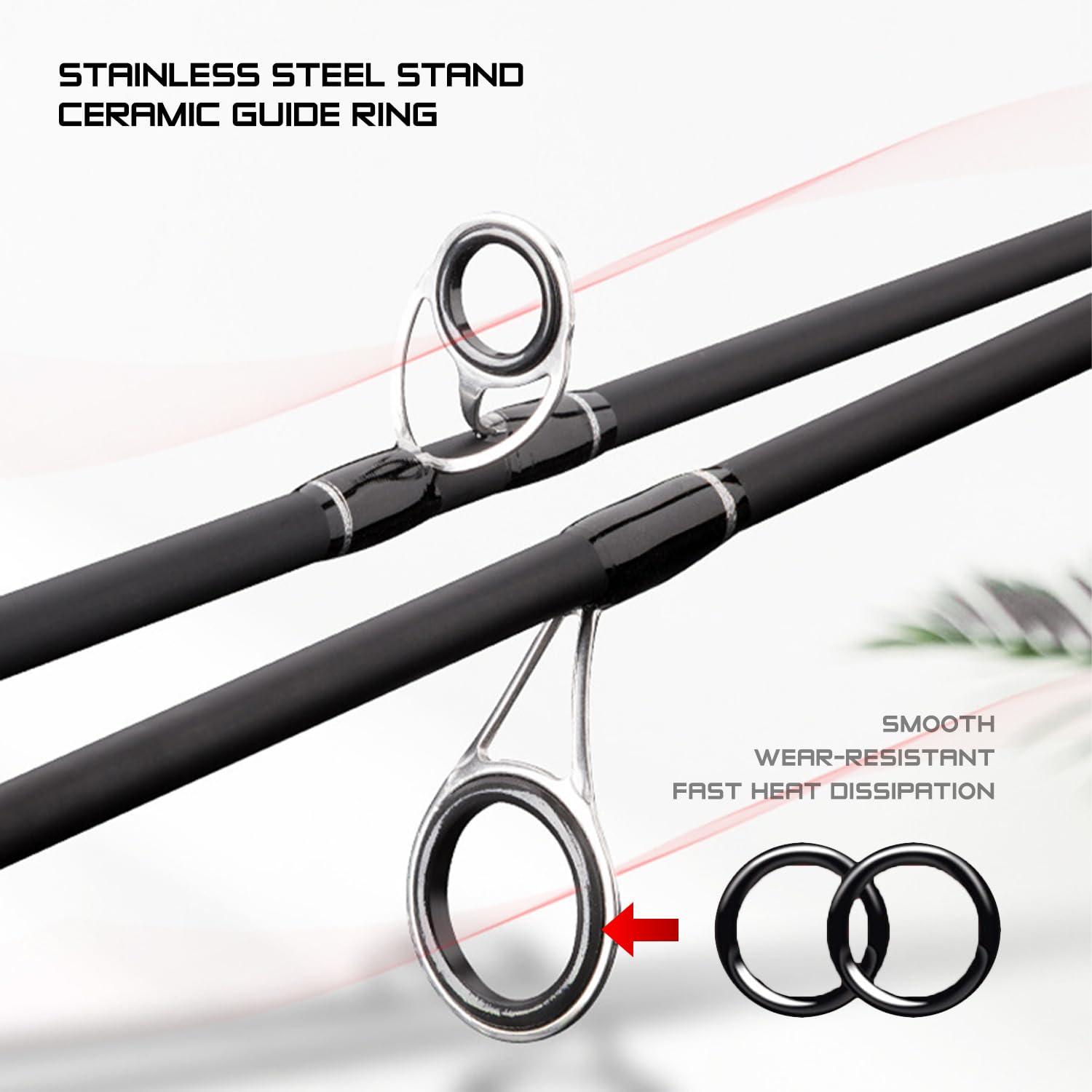 SEASIR SEASIR Grandmaster Fishing Rod, Portable Spinning/Bait-Caster Rod 2-Piece, Compact Fishing Rod, Travel Surf Rod Medium-Fast, Carbon Fiber Fishing Pole for Saltwater Freshwater Trout Bass