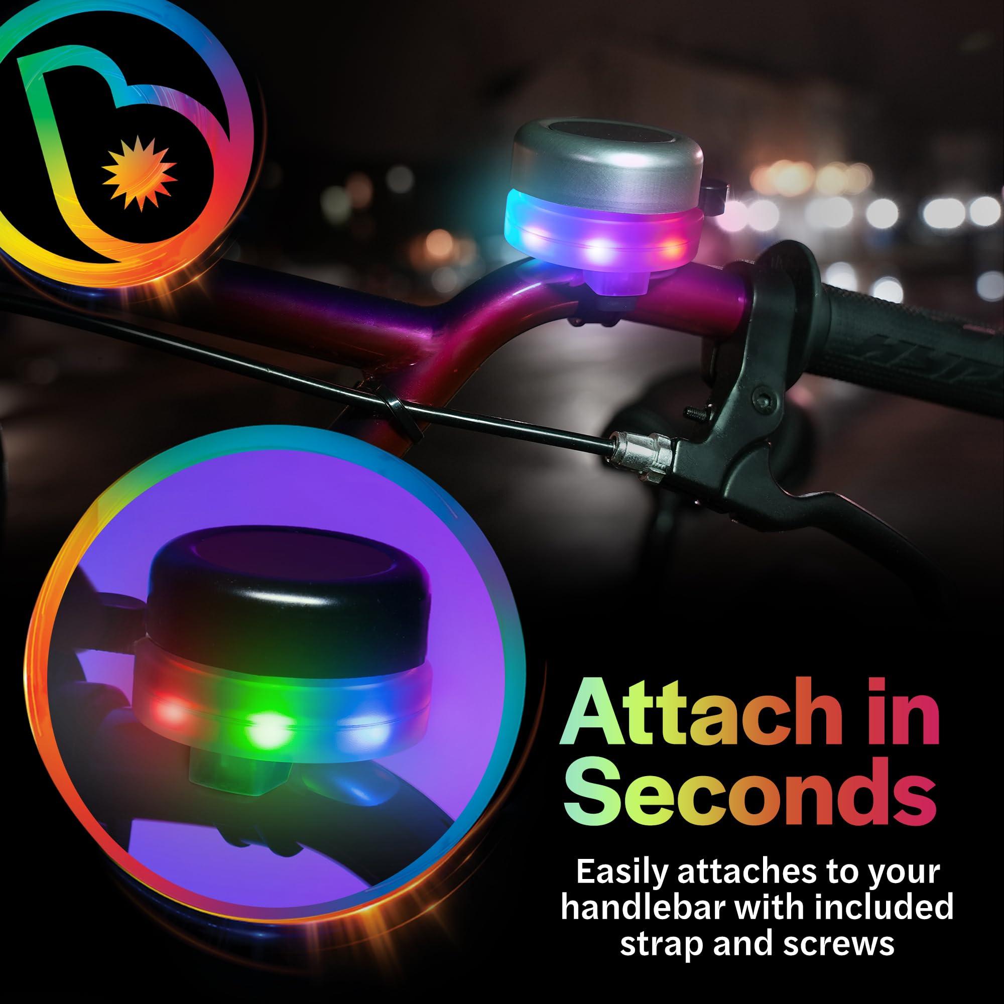 Brightz Brightz BellBrightz LED Light Up Bike Bell & WheelBrightz LED Bike Wheel Lights Bundle - Fun, Colorful, and Safe Bicycle Accessories for Kids and Adults - Easy to Install, Durable, & Weather-Resistant