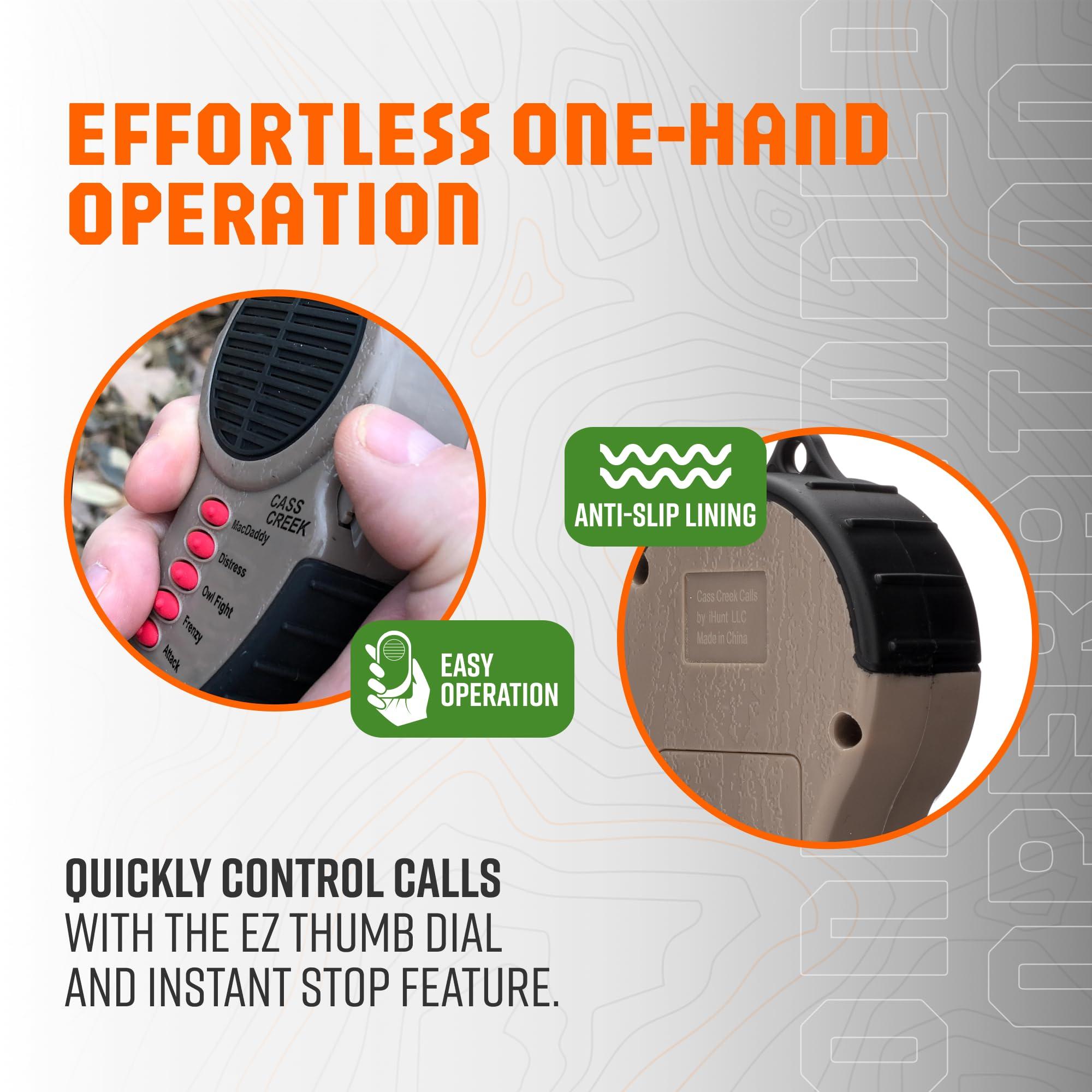 Cass Creek Cass Creek Ergo Crow Call, Handheld Electronic Game Call, CC065, Compact Design, 5 Calls In 1, Expert Calls for Everyone,Camo