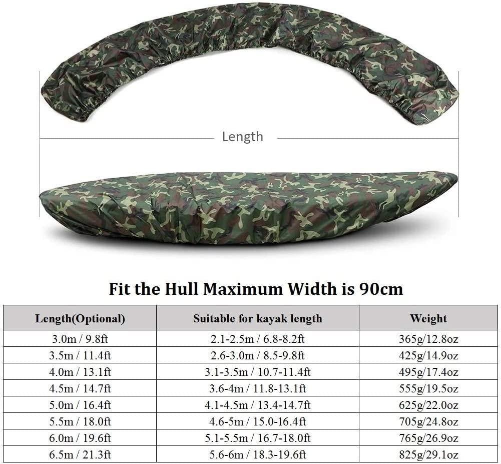 CFDZCP Boat Covers Kayak Cover Best Sea Kayak Cover Accessory for Indoor/Outdoor Storage Waterproof Cover Protects The Kayak and Cockpit from Insects, Debris and Light Rain (Size : 4.1/4.5)