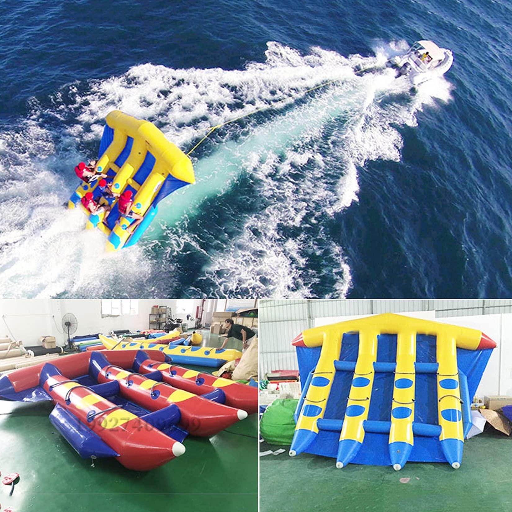 WLWLEO WLWLEO Towable Tubes 6 Person/seat Inflatable Flying Fish Banana Boat Water Sport Towables with Air Pump Raft Float Summer Water Game for Sea Ocean Lake,3 Tubes