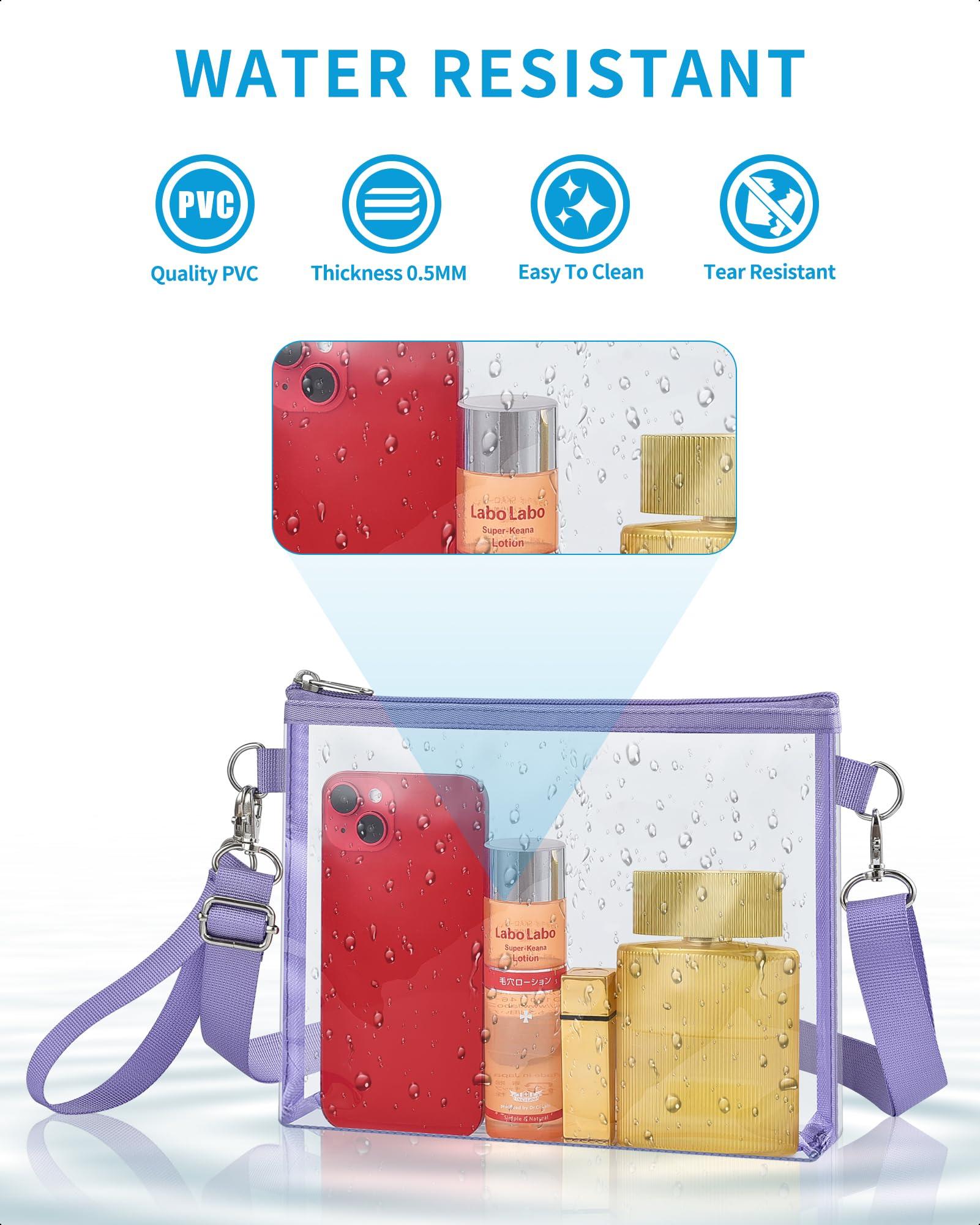 Bagenius Bagenius Clear Purse Stadium Approved for Women, Transparent Clear Bag with Removable Straps for Work Festival Sporting Events and Concert - Purple