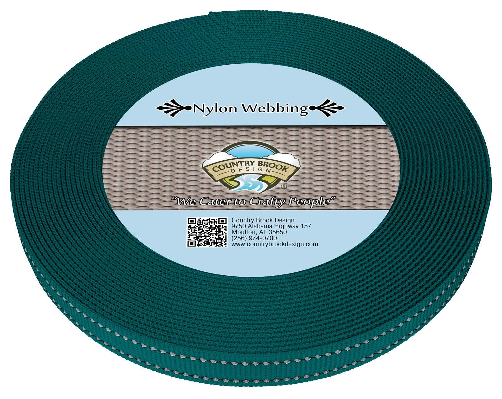 Country Brook Design Country Brook Design - Teal Reflective Nylon Webbing (5/8 Inch, 20 Yards)