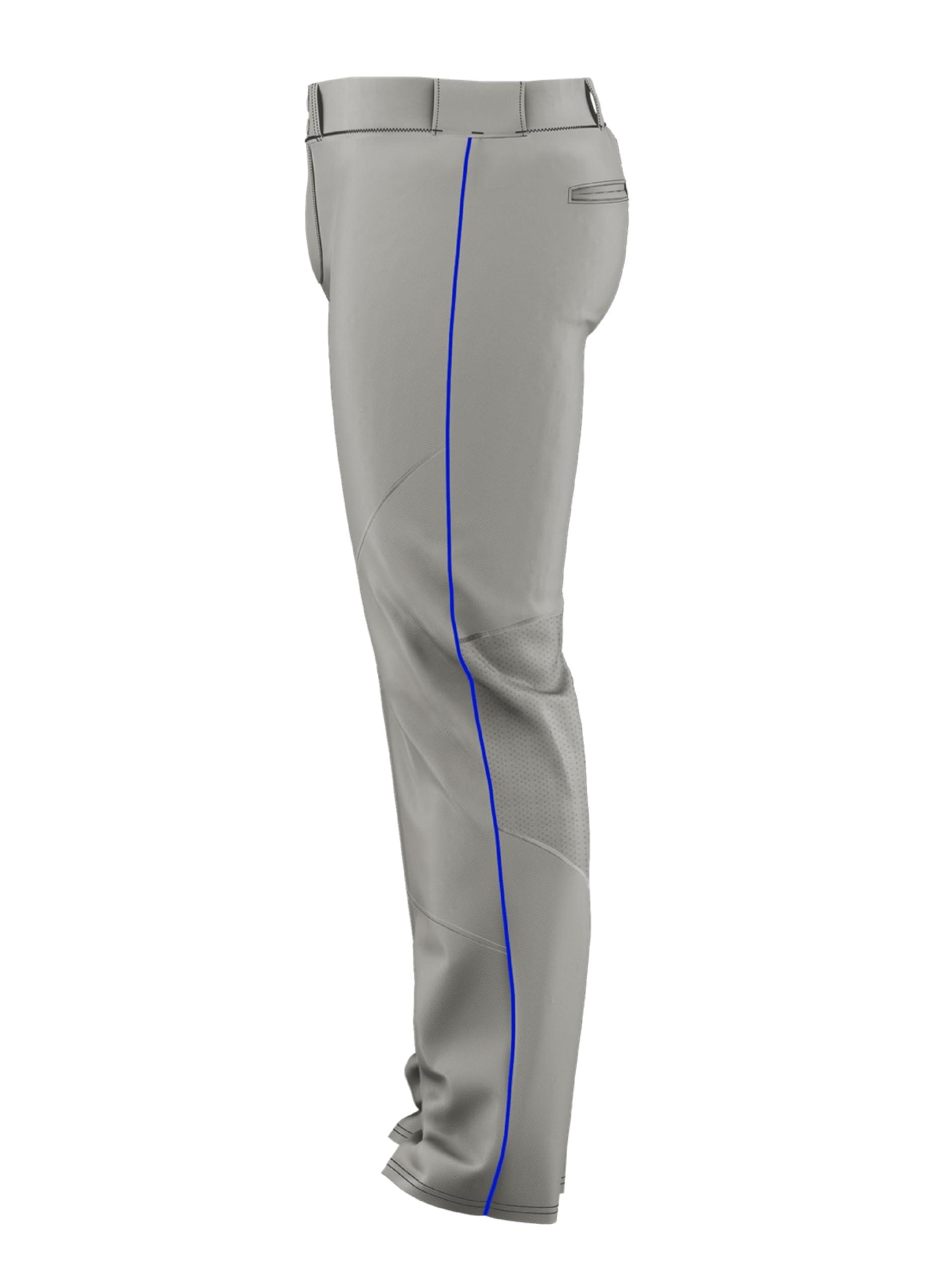 Alleson Athletic Alleson Athletic Boys Crush Premier Braided Baseball Pant Stretch Fabric, Reinforced Knees, and Comfortable Fit, Grey/Royal, X-Large