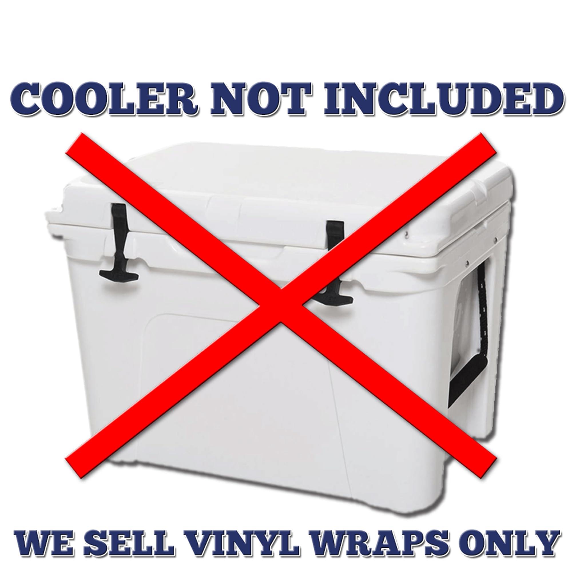 USATuff USATuff Vinyl Cooler Full Kit Compatible with YETI 45 qt Tundra | Easy Peel & Stick Application Cooler Skin Decal Wrap | Durable Pre-Cut Pieces | Made for Outdoor Use - Thin Redline Flag