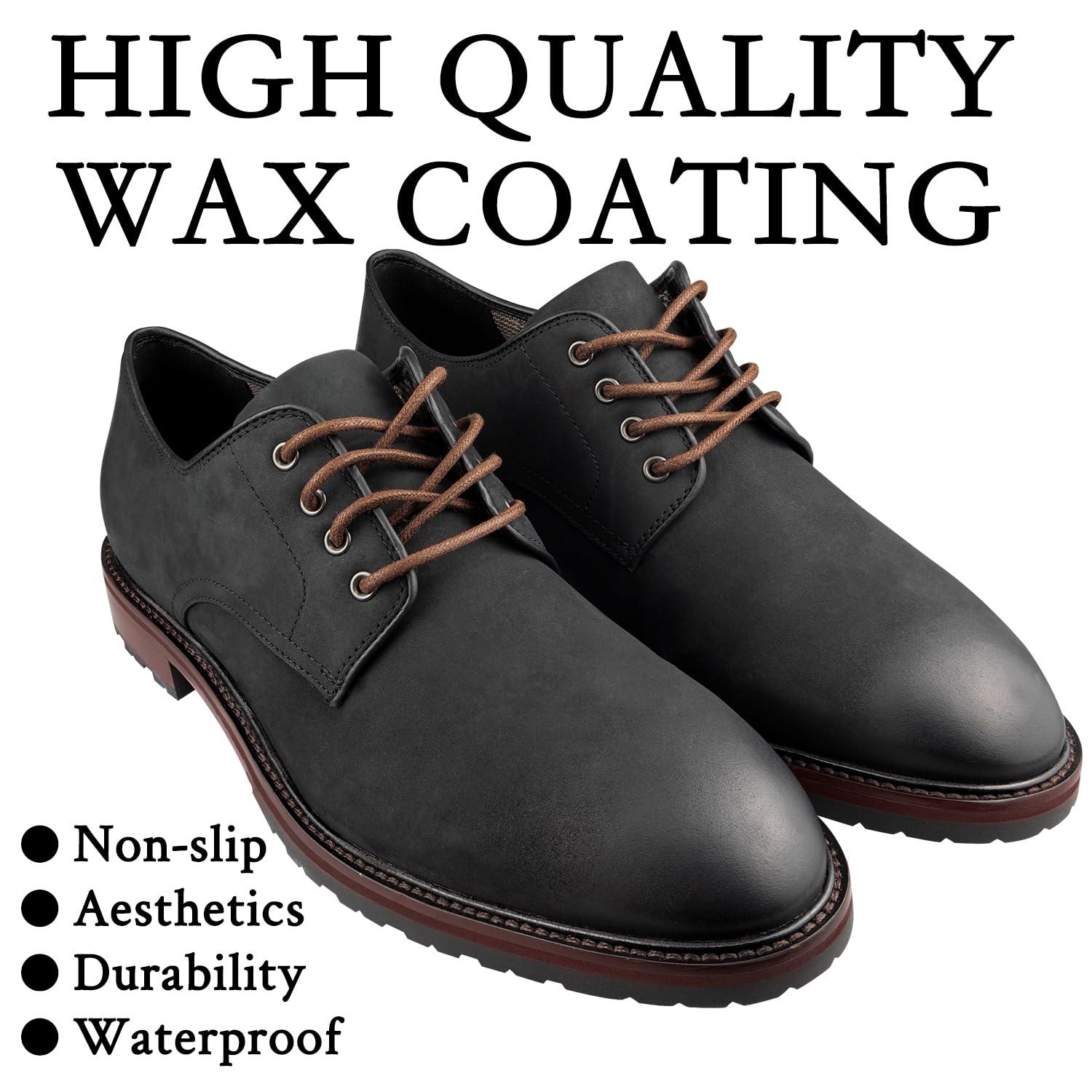 Endoto Endoto Waxed Shoelaces for Cole Haan Replacement Round Shoe Laces Oxford Golf Shoes(Color:Brown,Size:29Inch)