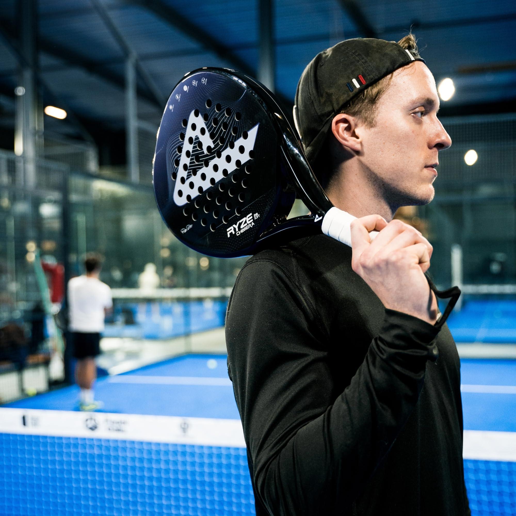 RYZE RYZE Padel Racket in Carbon Fiber - Max Precision & Control - Paddle Racket for Adults - EVA-15 Memory Foam - Ultra Light 360g Paddle Tennis Racquet - Pala de Padel - Free Carry Case Included