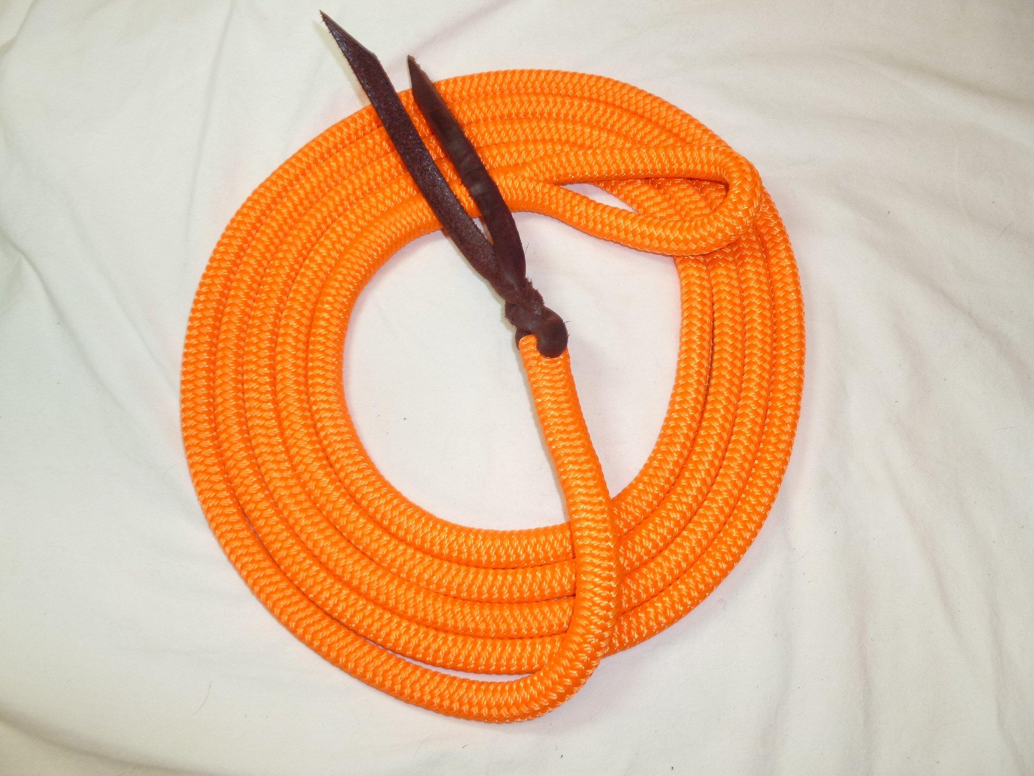 Big Sky Tack and Snacks Horse Lead Rope - 9/16\" Polyester Rope - 12 Feet Long, Orange