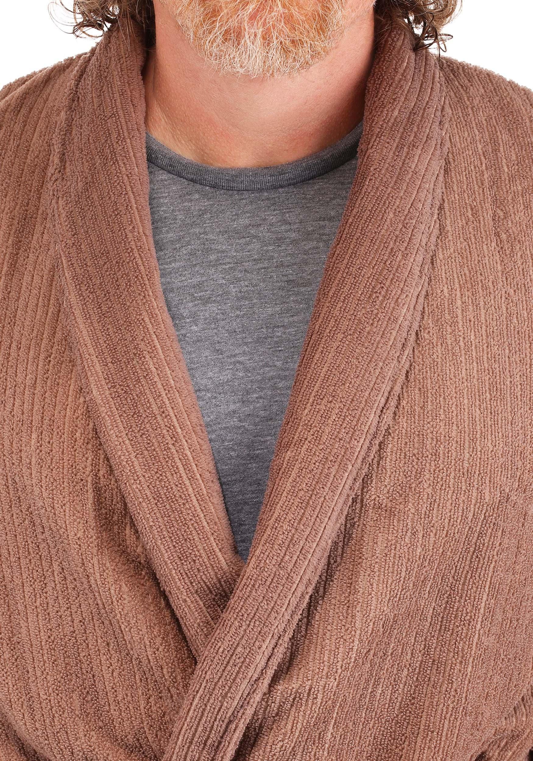 Fun Costumes The Big Lebowski Adult The Dude Costume Mens, Tan Full Length Bathrobe Halloween Outfit with Pockets L