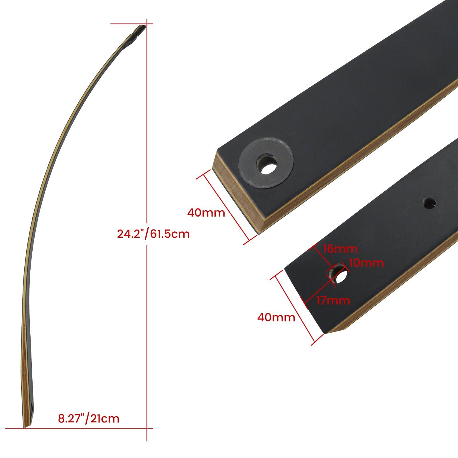 HANDBAIGE HANDBAIGE Replacement Longbow Limbs for 60'' Black Hunter Bow Riser 20-60lbs Archery Hunting Longbow Limb with Hard Maple (45LBS)