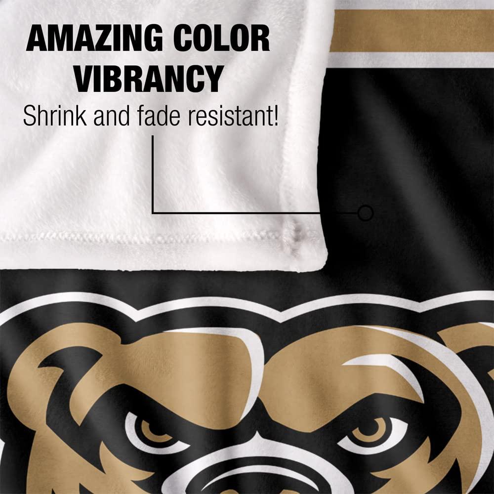 LOGOVISION Oakland University Golden Grizzlies Blanket, 36\"x58\", Primary Logo Stripes, Silky Touch Super Soft Throw