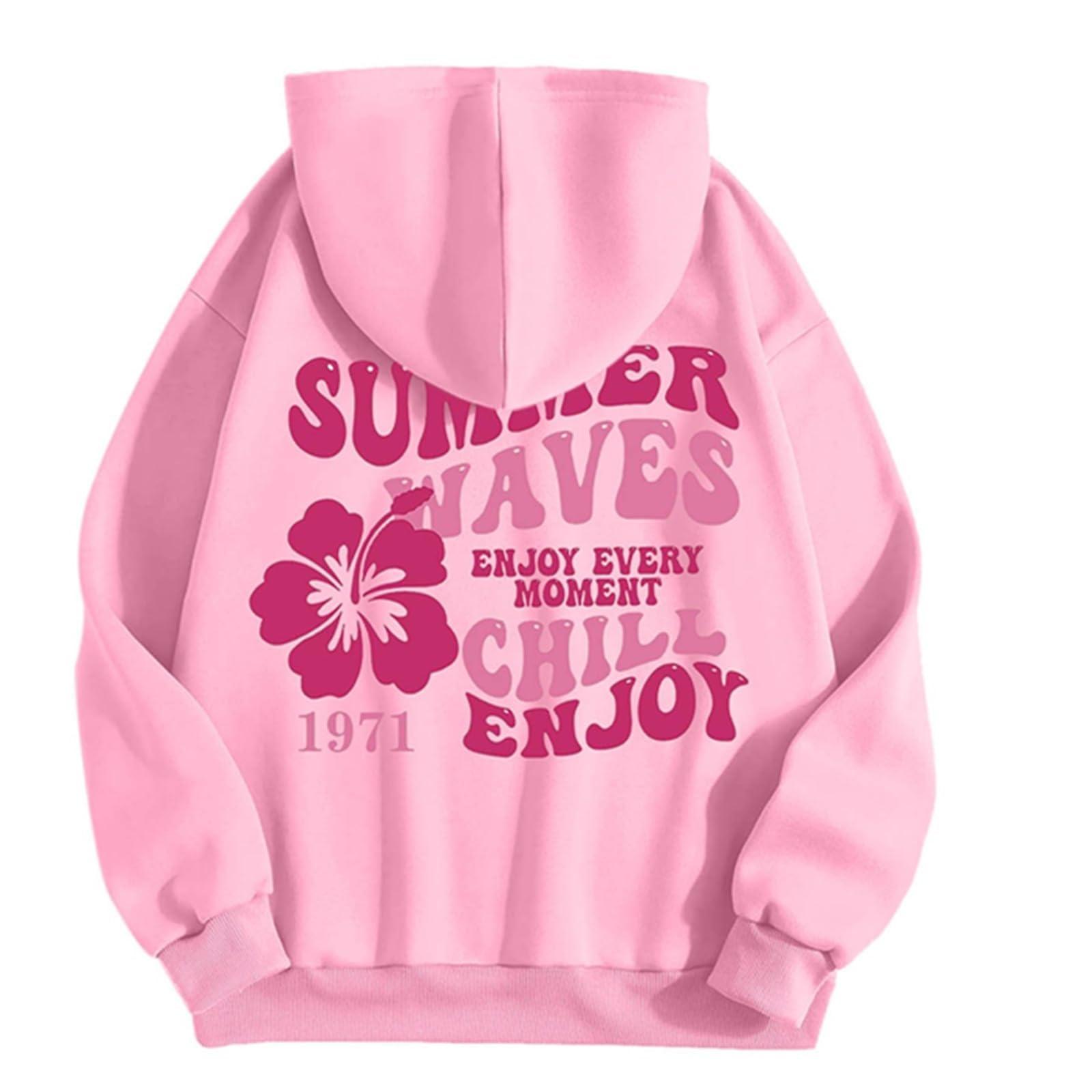 Generic Generic Pink Palm Puff Hoodie Hoodies For Teen Girls Pink Palm Puff Sweatshirts For Teen Girls My Recent Orders, Small