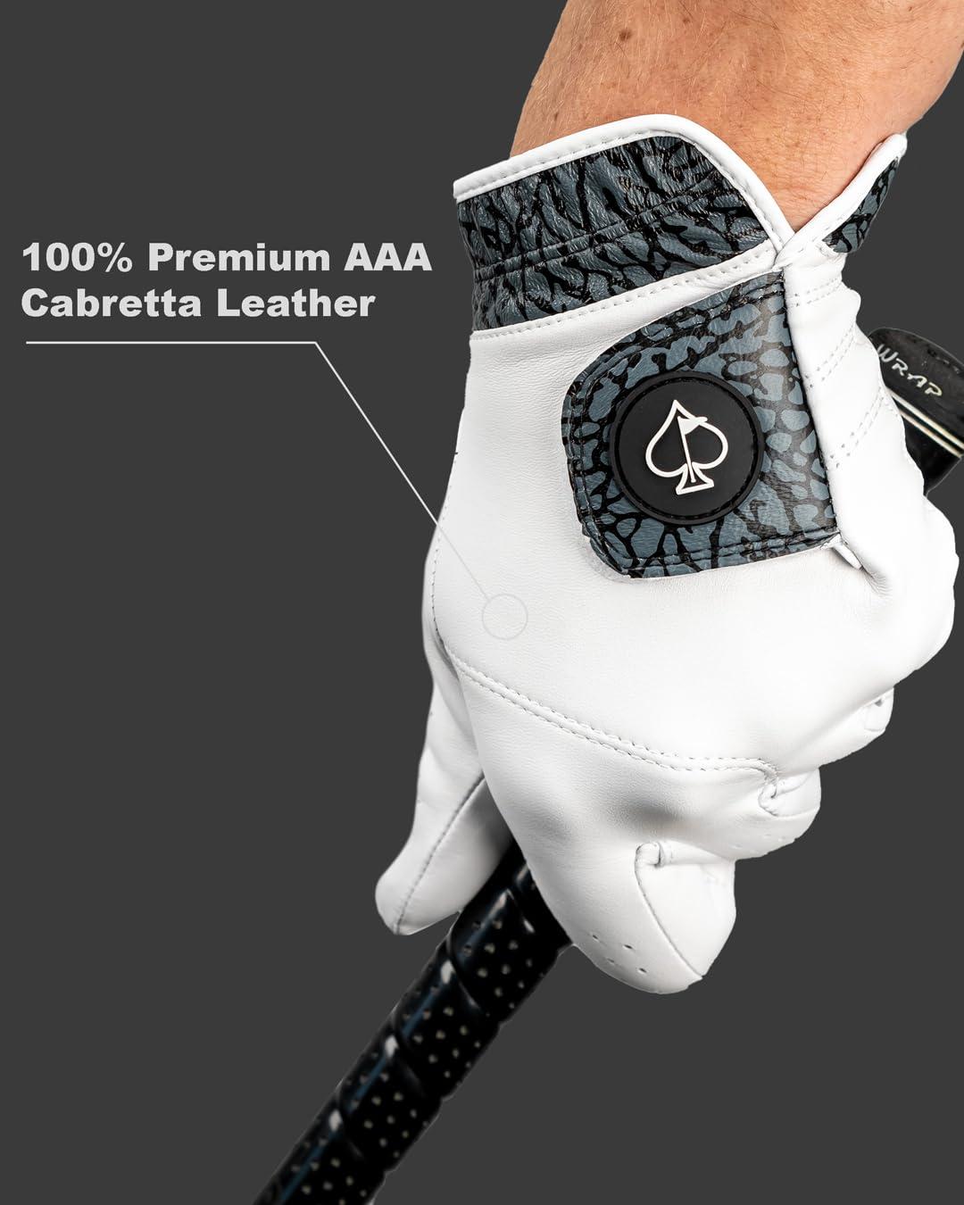 Pins & Aces Pins & Aces - Rocket Pop Golf Glove Design - Premium AAA Cabretta Leather, Long-Lasting Durable Tour Glove for Men or Women - Premium Leather Golf Glove Left & Right Hand (Large, Right)