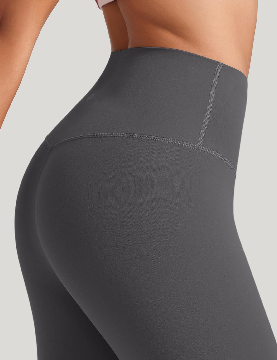 HeyNuts HeyNuts Workout Pro Athletic High Waisted Yoga Leggings for Women, Buttery Soft Workout Pants Compression 7/8 Leggings with Inner Pockets Graphite Grey_25'' M(8/10)