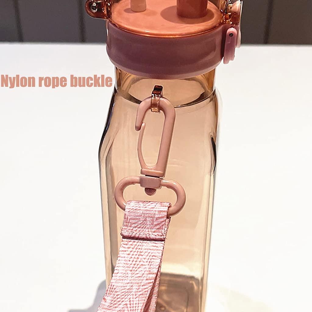 QHLOM QHLOM 24.6oz/35.2oz Large Capacity Water Bottle Plastic BPA Free One-Click Flip Cover (Color : Pink, Size : Medium-35.2oz)