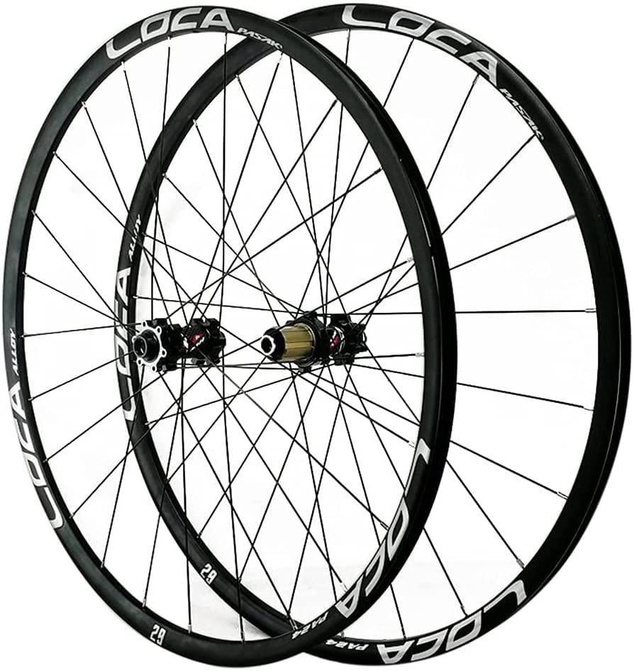 ZECHAO ZECHAO 26/27.5/29in Front and Rear Bike Wheelset,24 Holes Thru Axle Ultralight Aluminum Alloy Mountain Rim Disc Brake 8 9 10 11 12 Speed Wheelset (Color : Silver-2, Size : 27.5INCH)