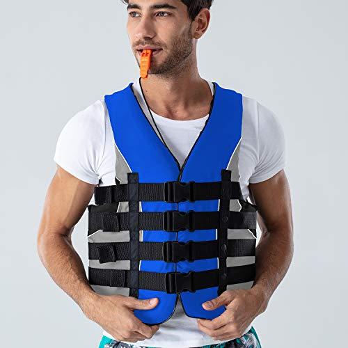 Leader Accessories Leader Accessories Adult Universal Personal Flotation Device USCG Approved Life Jacket Vest (Blue, XL)