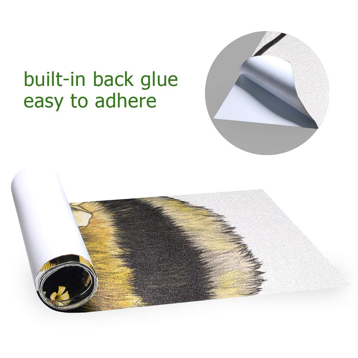 Hupery Hupery Fluffy Bumblebee Skateboard Grip Tape Longboard Griptape Waterproof Grip Tape Sheet Sticker Deck Sandpaper Griptape 33.1x 9.1 inch