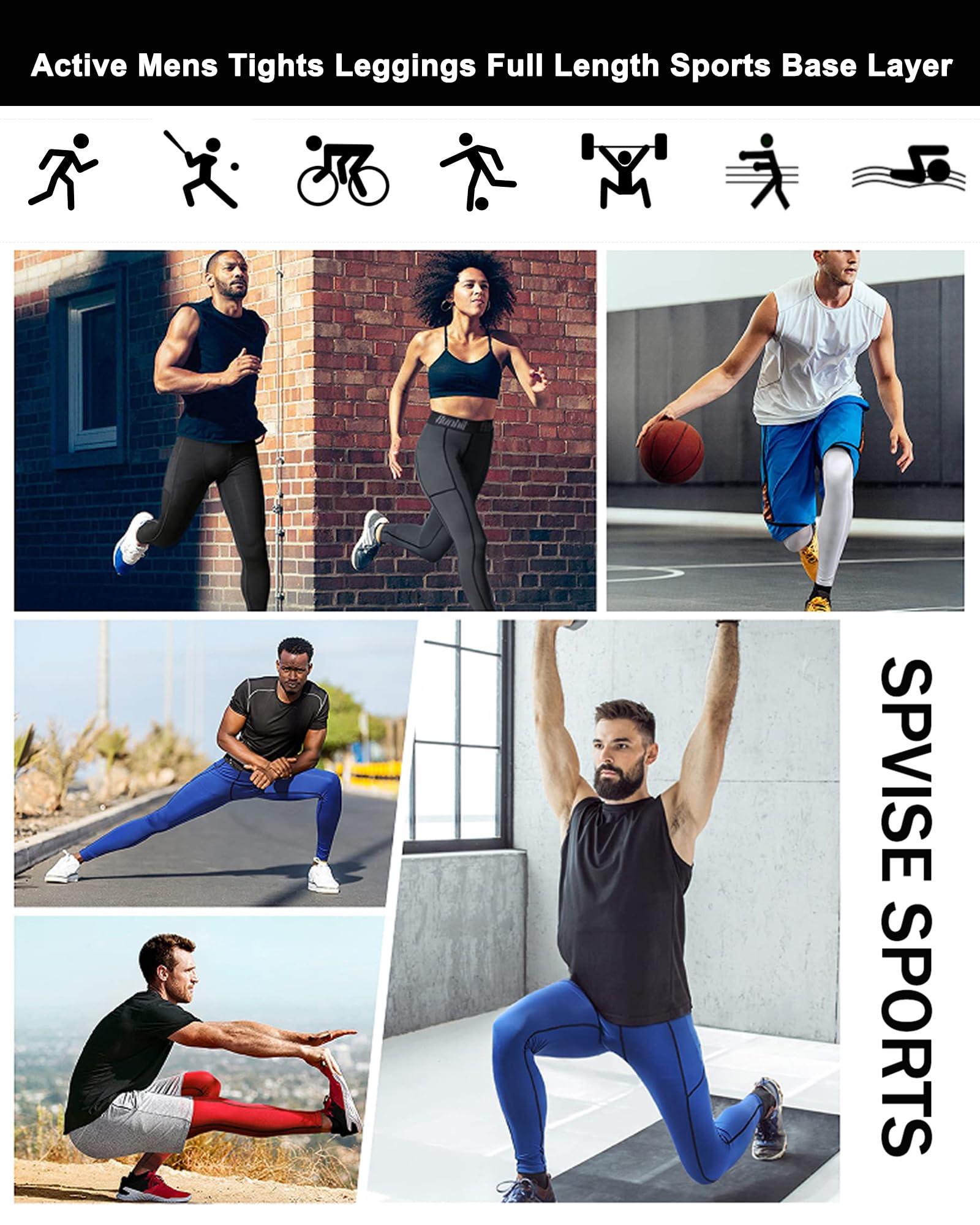 SPVISE SPVISE Pink Compression Pants Men Workout Yoga Leggings Running Athletic Sports Basketball Tights Baselayer Bottoms Cool Dry