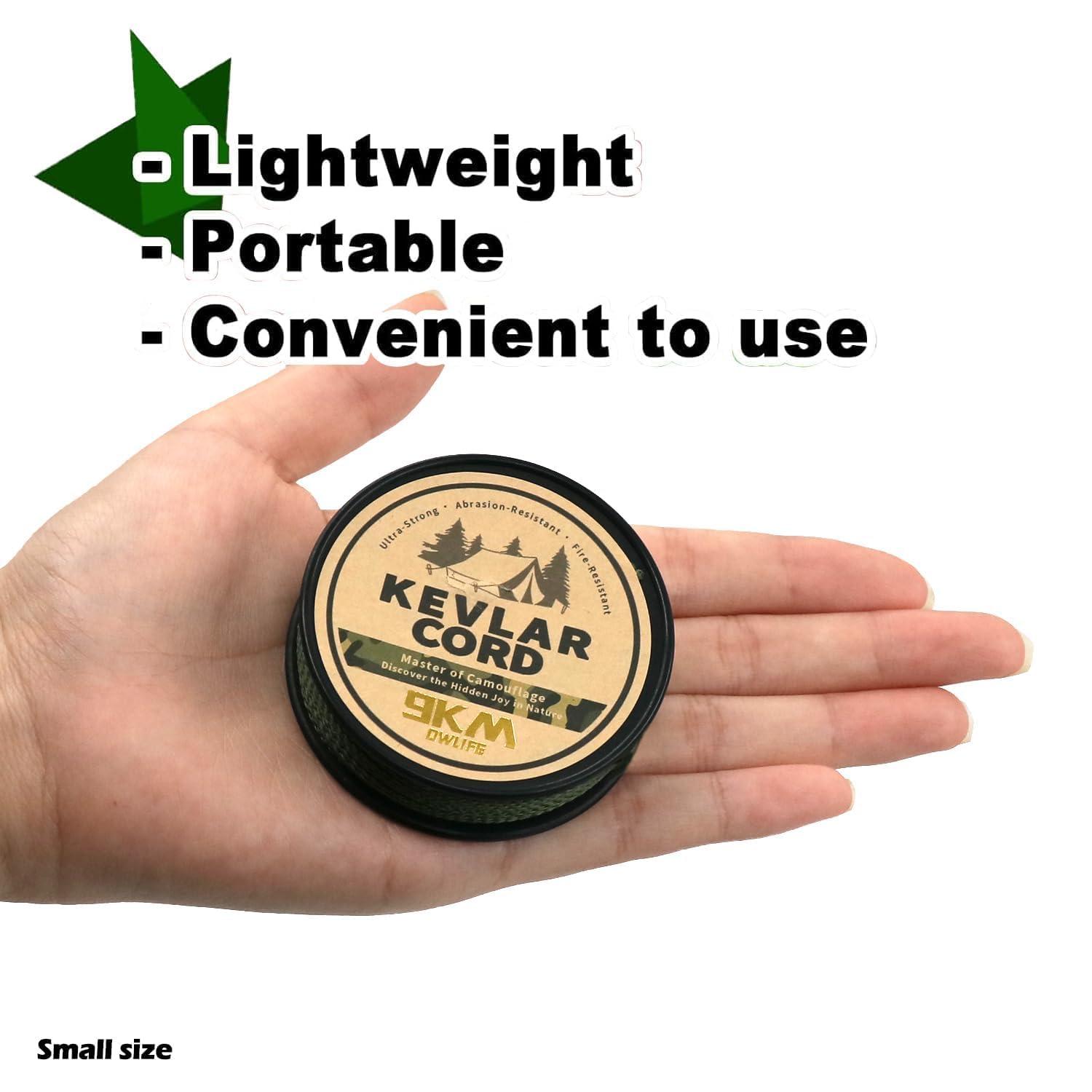 9KM DWLIFE 9KM DWLIFE Camo Green Kevlar Line, 200lb 200ft High Strength, Ultralight, Abrasion Resistance for Trip Wire, Saw, Model Rocket, Hammock Tarp Ridgeline, Tactical Survival for Outdoor