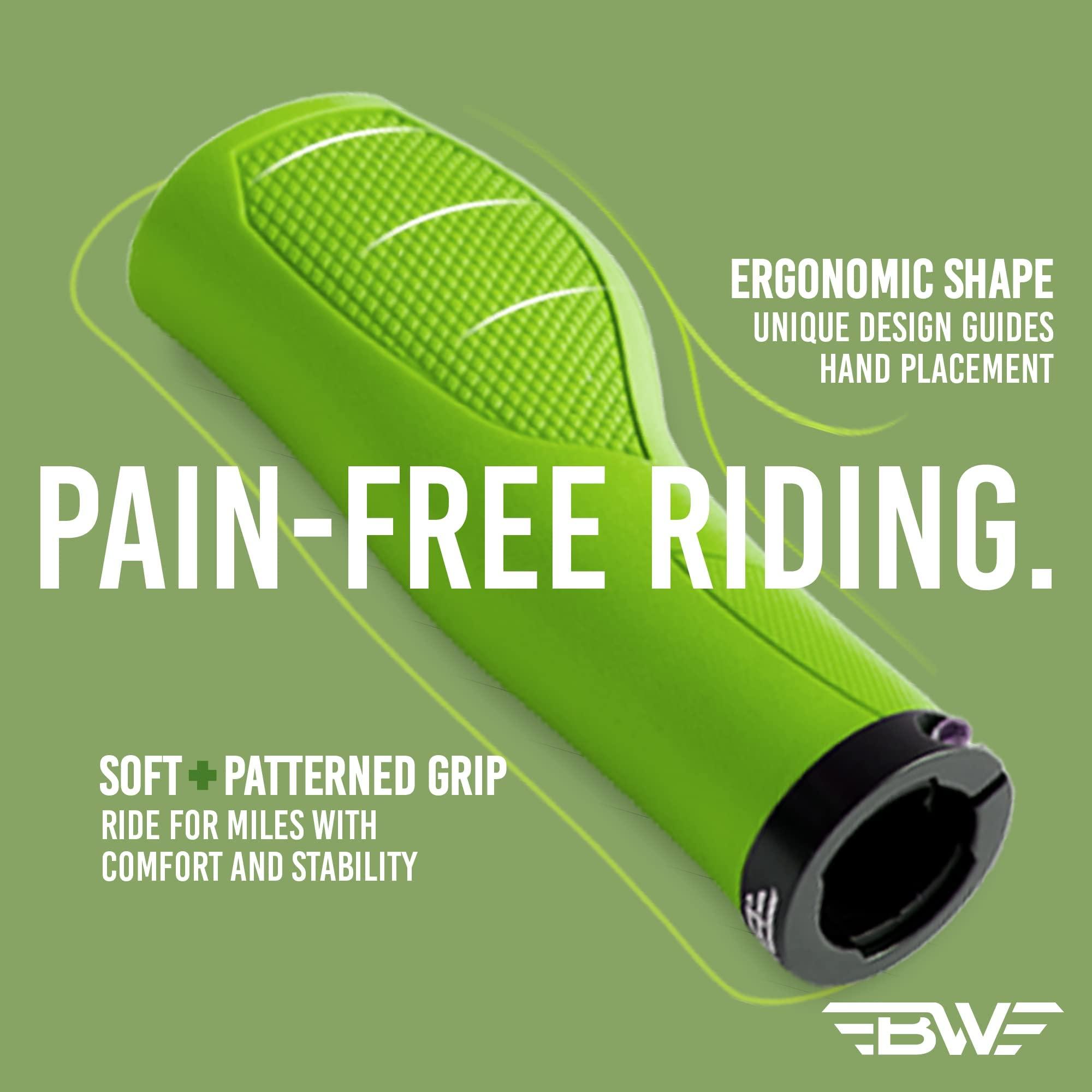 BW USA BW USA Ergo-Lock 2.0 Grips Dual Lock-On MTB Bike Handlebar Grips - Pink/Black