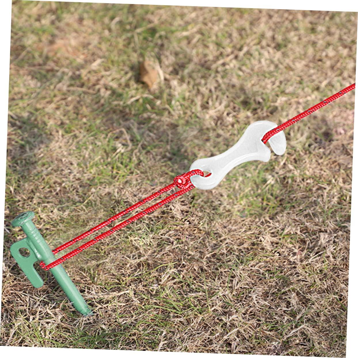balacoo balacoo 10pcs Tent Rope Buckle Tent Adjustable Buckles Outdoor Teepee Camping Rope Tightener Wear- Resistant Rope Buckles Tent Spring Buckle Guy Lines Regulator White Plastic Fluorescence, 6.3x2.5cm