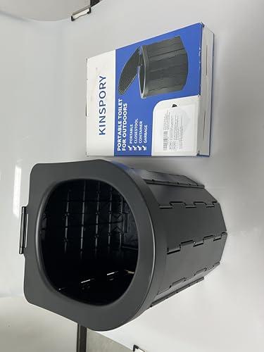 KINSPORY KINSPORY Camping Toilet, Portable Toilet for Adults & Kids, Foldable Potty & Outdoor Emergency Sanitation Products, Trash Can, Stool for Car Truck Camping Travel Hiking Fishing Long Trips (Deep Black)