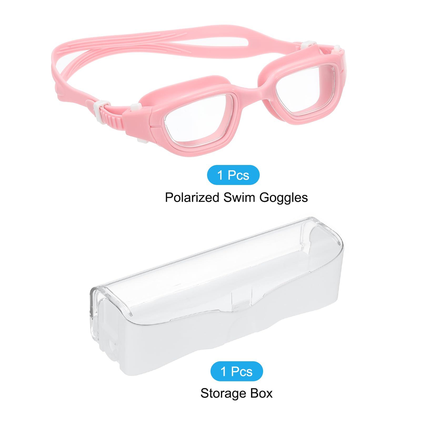 PATIKIL PATIKIL Swim Goggles Unisex, Pool Swimming Goggles Sun Rays Resistance No Leaking with Storage Box for Teenagers, Pink