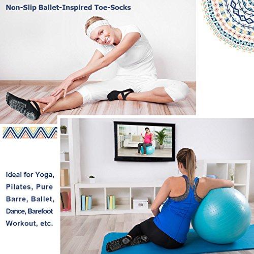 Ozaiic Ozaiic Yoga Socks for Women with Grips, Non-Slip Five Toe Socks for Pilates, Barre, Ballet, Fitness