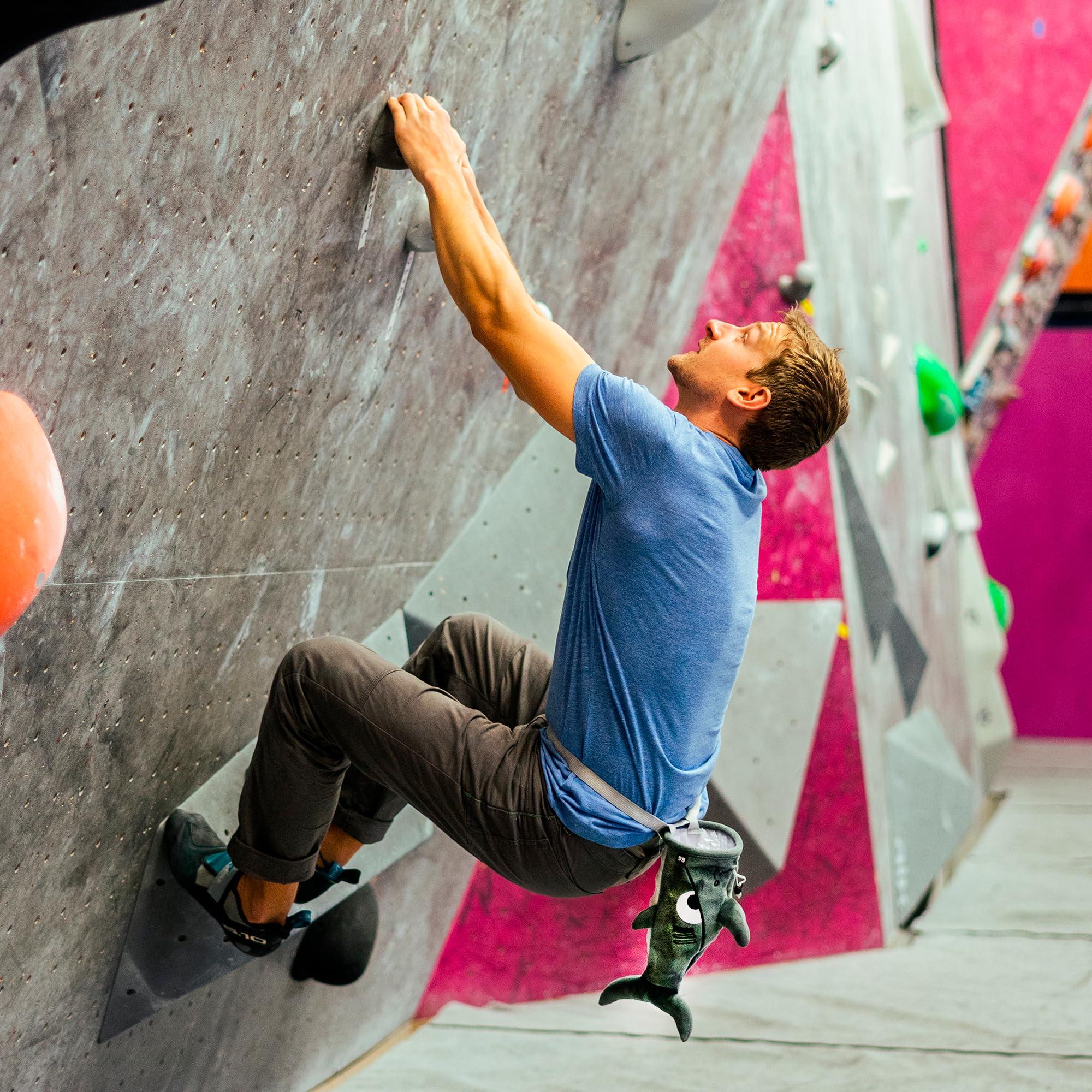 BG Climbing BG Climbing Official Shark Chalkbag Premium Rock Climbing Bag for Adults & Kids, Exclusive Authentic Design