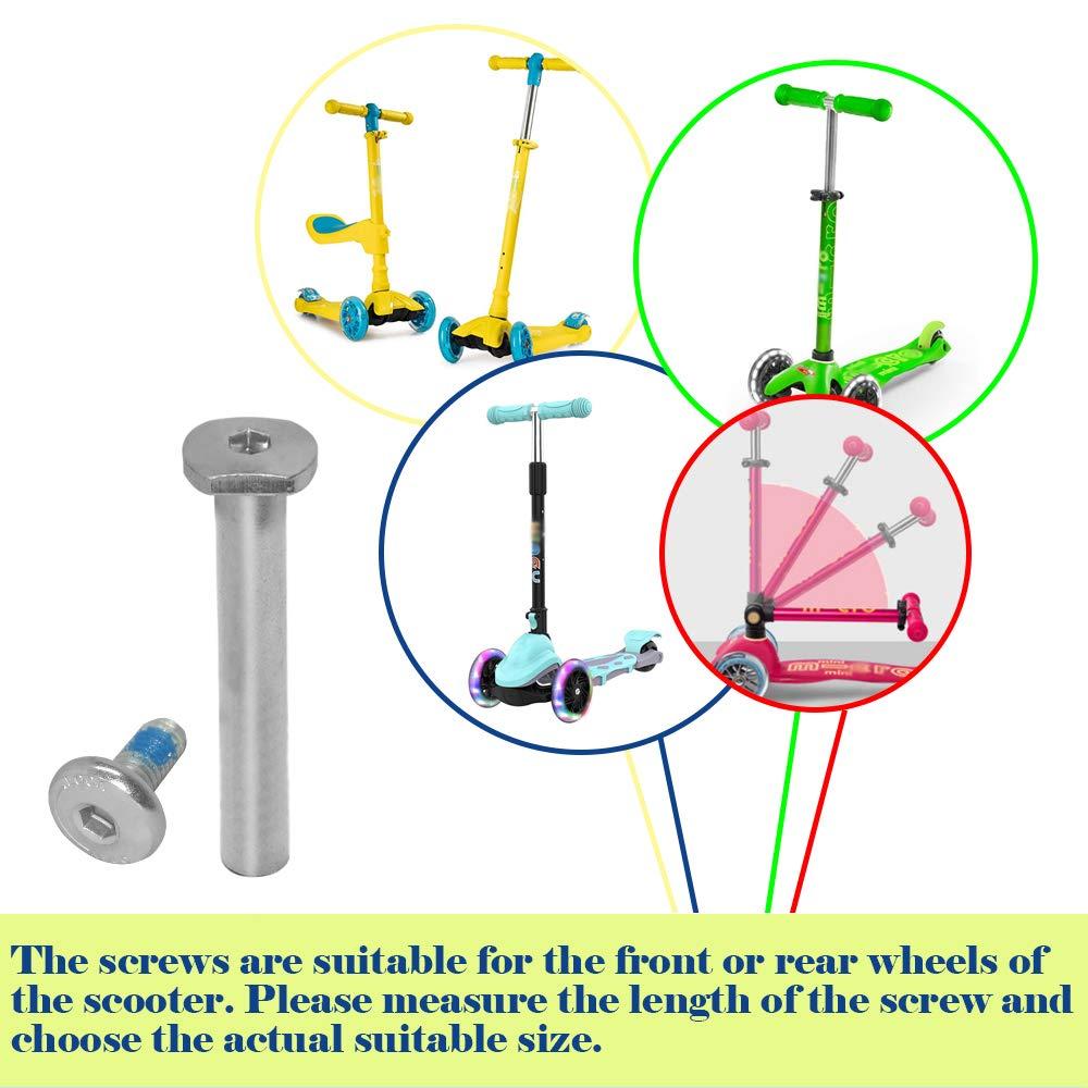 OTFAITP OTFAITP Hex Lock Male and Female Front Rear Kids Scooter Parts M8x73mm Screws for 2-3-4-Wheel Kick Scooters Axles Repair Tools (73 * 8mm)