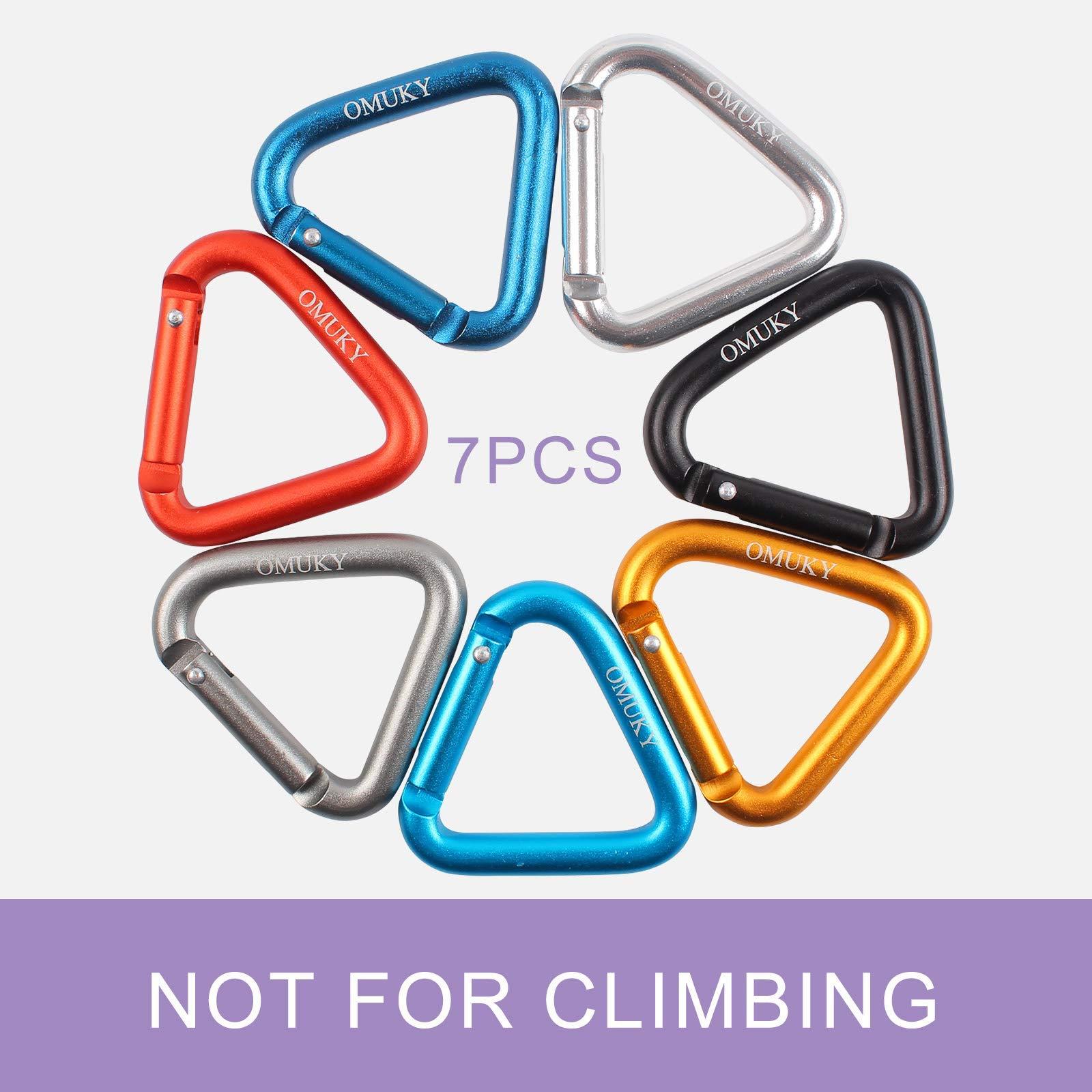 OMUKY OMUKY Triangle Shape Aluminum Carabiner Clip Heavy Duty Keyring Camping Accessories Large Straight Gate Carabiners 7-Pack (Triangle-7pcs)
